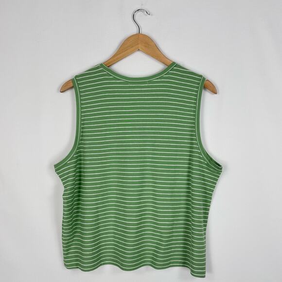 Marine Layer Tank Womens XL Green Lydia Textured Stripe Top Jade Sheen - Picture 6 of 11